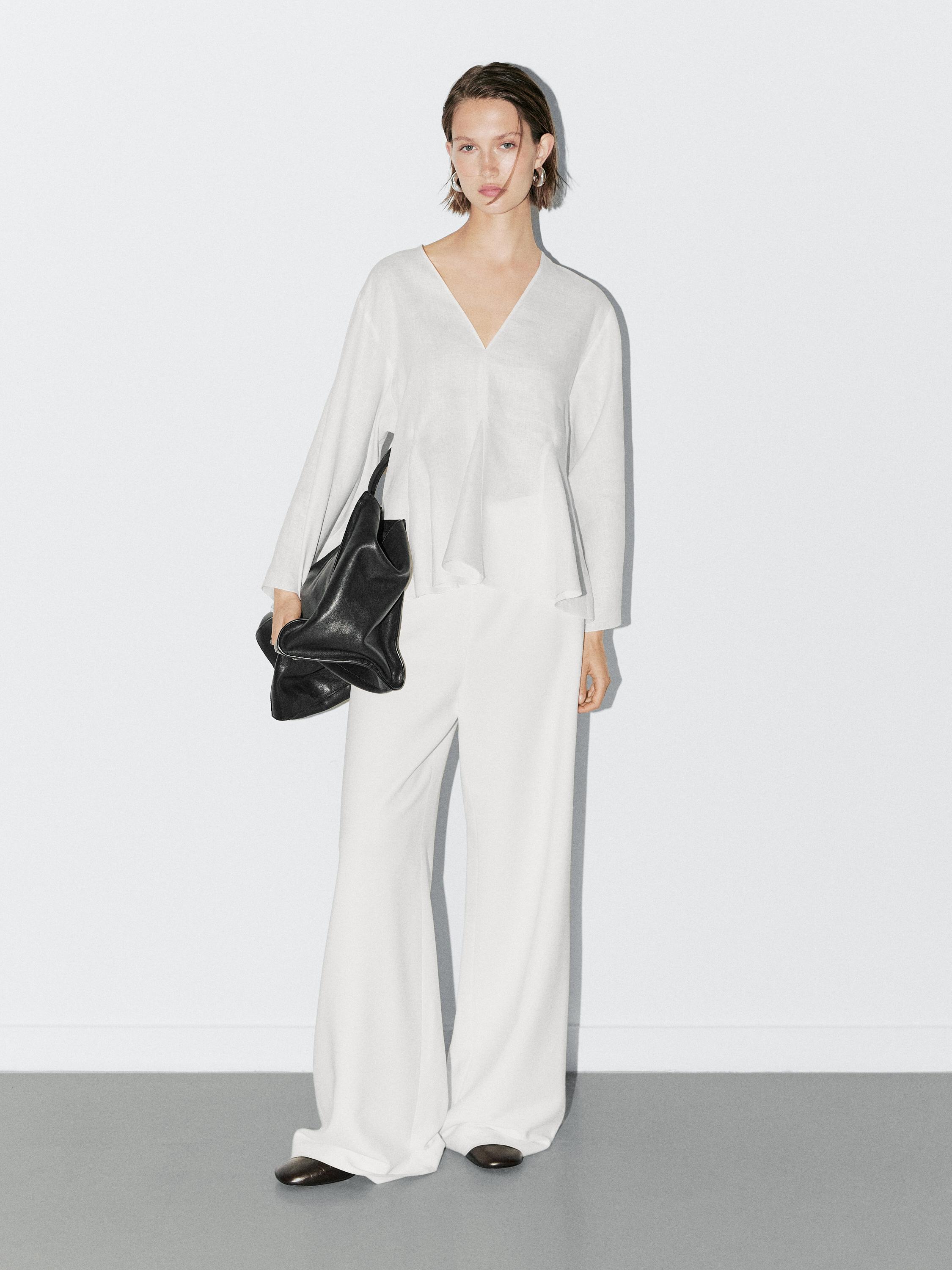 Chemisier avec godets 100 % lin - STUDIO